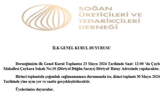 İLK GENEL KURUL DUYURUSU