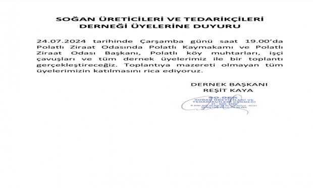 POLATLI TOPLANTI DUYURUSU