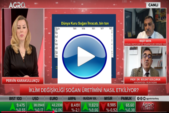 15.04.2025 tarihinde Agro Tv'de yayınlanan ve Pervin Karakullukçunun sunumu ile Patates ve Soğan Piyasalarında Bitmeyen Belirsizlik üzerine Soğan Üreticileri ve Tedarikçileri Derneği Yönetim Kurulu Başkanımız Reşit Kaya konuk oldu.